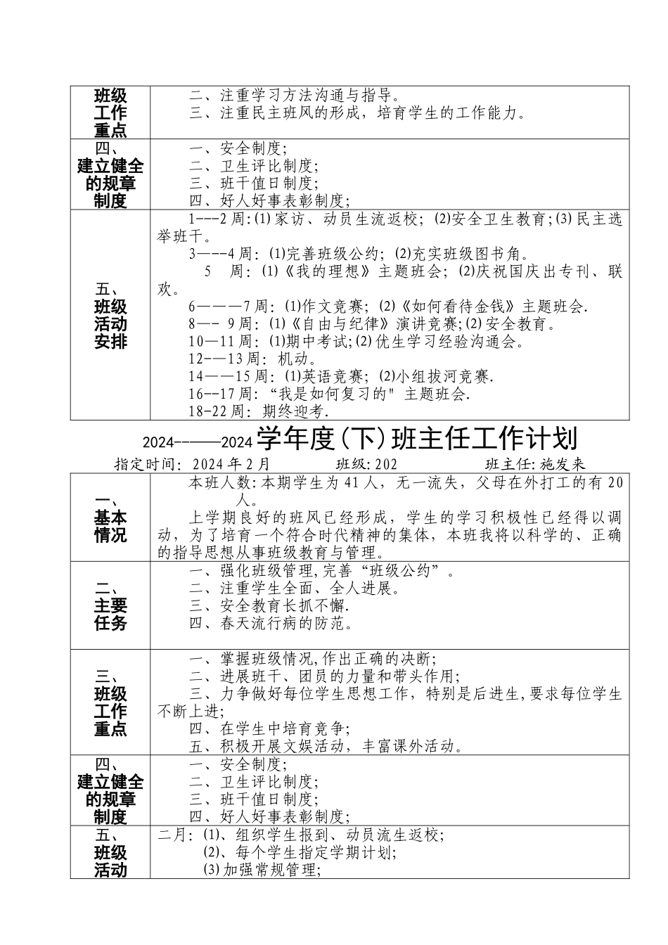 班主任工作计划(评职称)_第3页