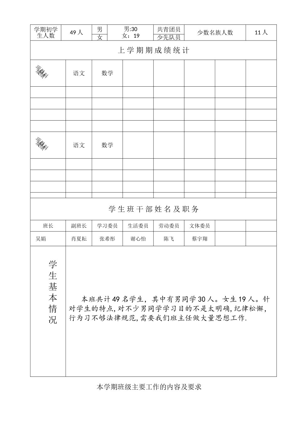 班主任工作计划与总结电子表格_第2页
