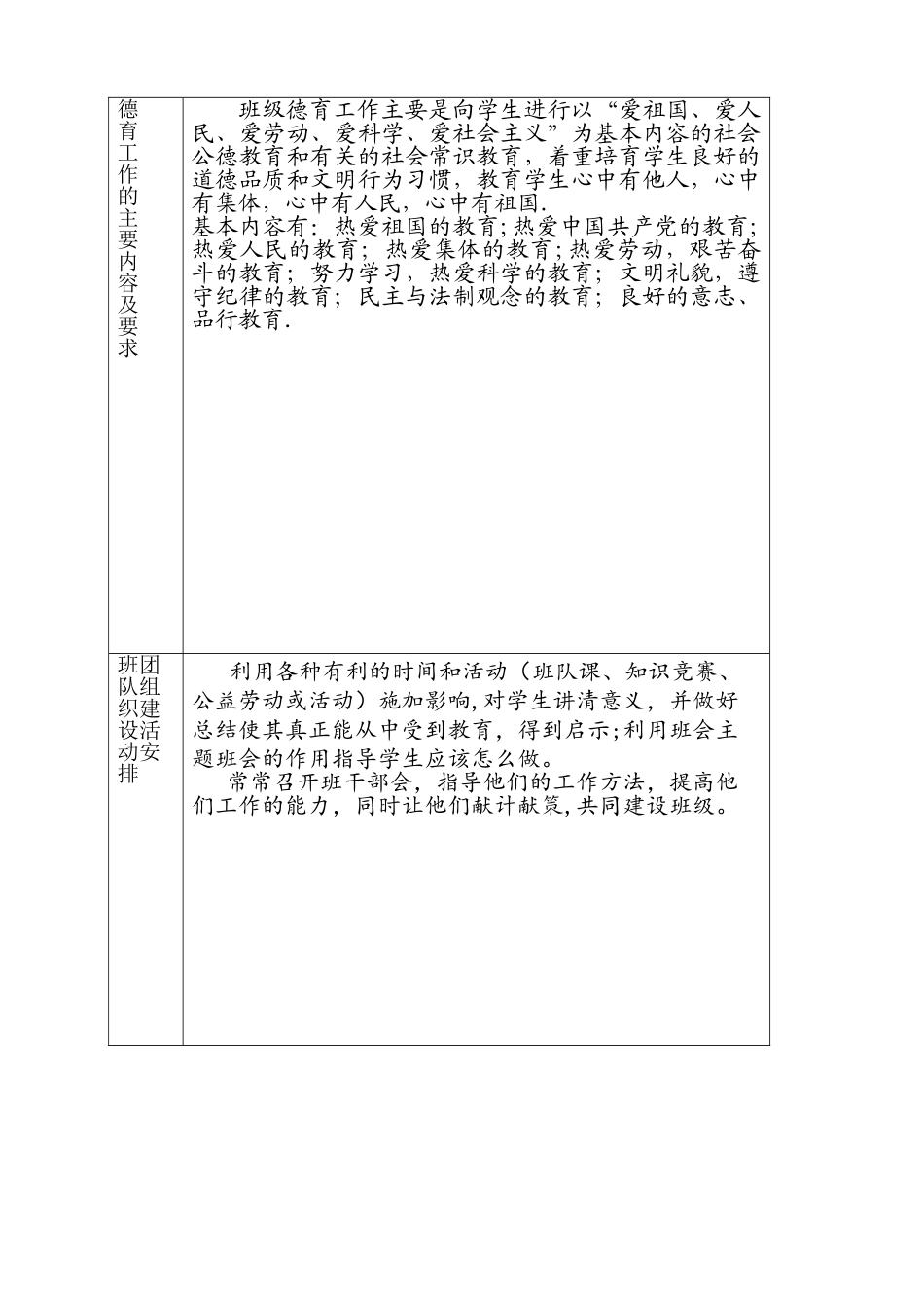班主任工作计划与总结电子表格_第3页