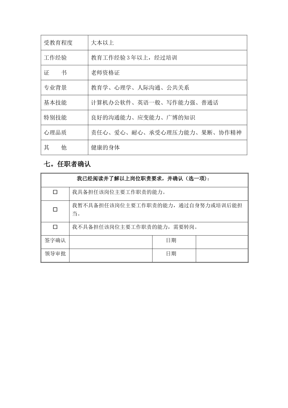 班主任职位说明书_第3页