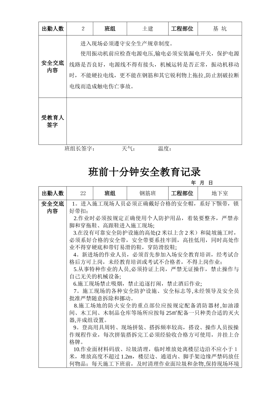 班前10分钟安全教育记录_第3页