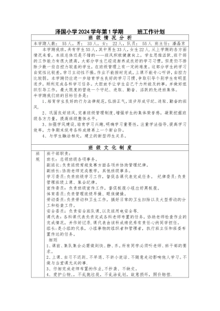 班级工作计划表
