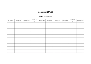 班级幼儿体温检测记录表