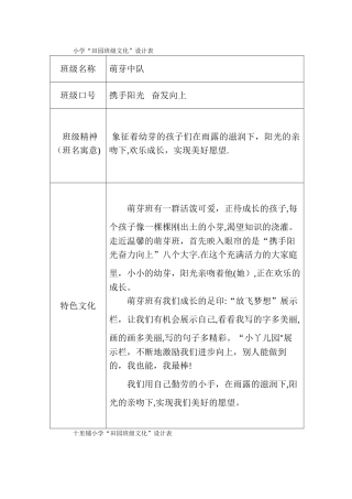 班级文化建设班名