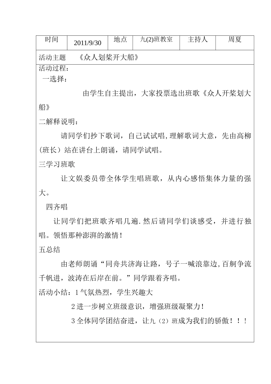 班级活动记录表_第2页