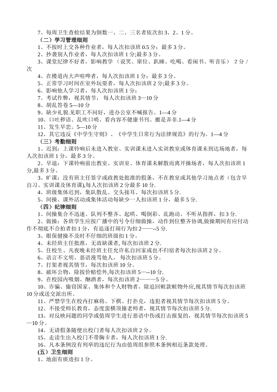 班级管理量化考核细则_第2页