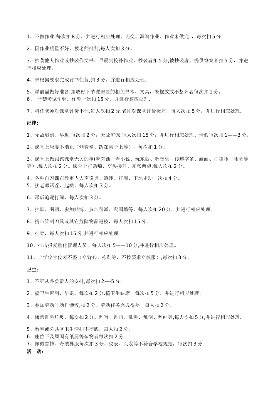 班级管理量化细则_第3页