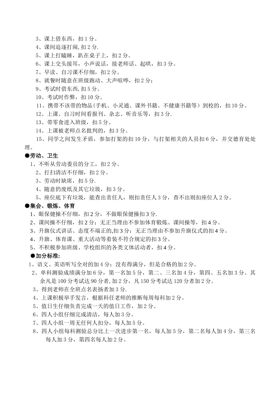 班级管理量化细则_第2页