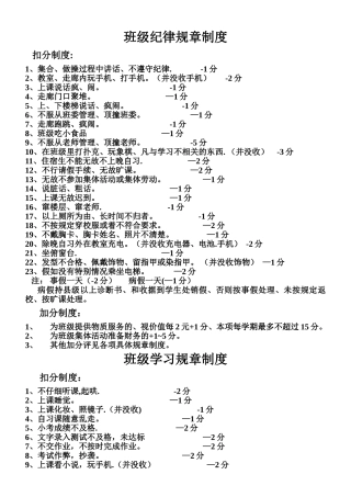 班级纪律规章制度