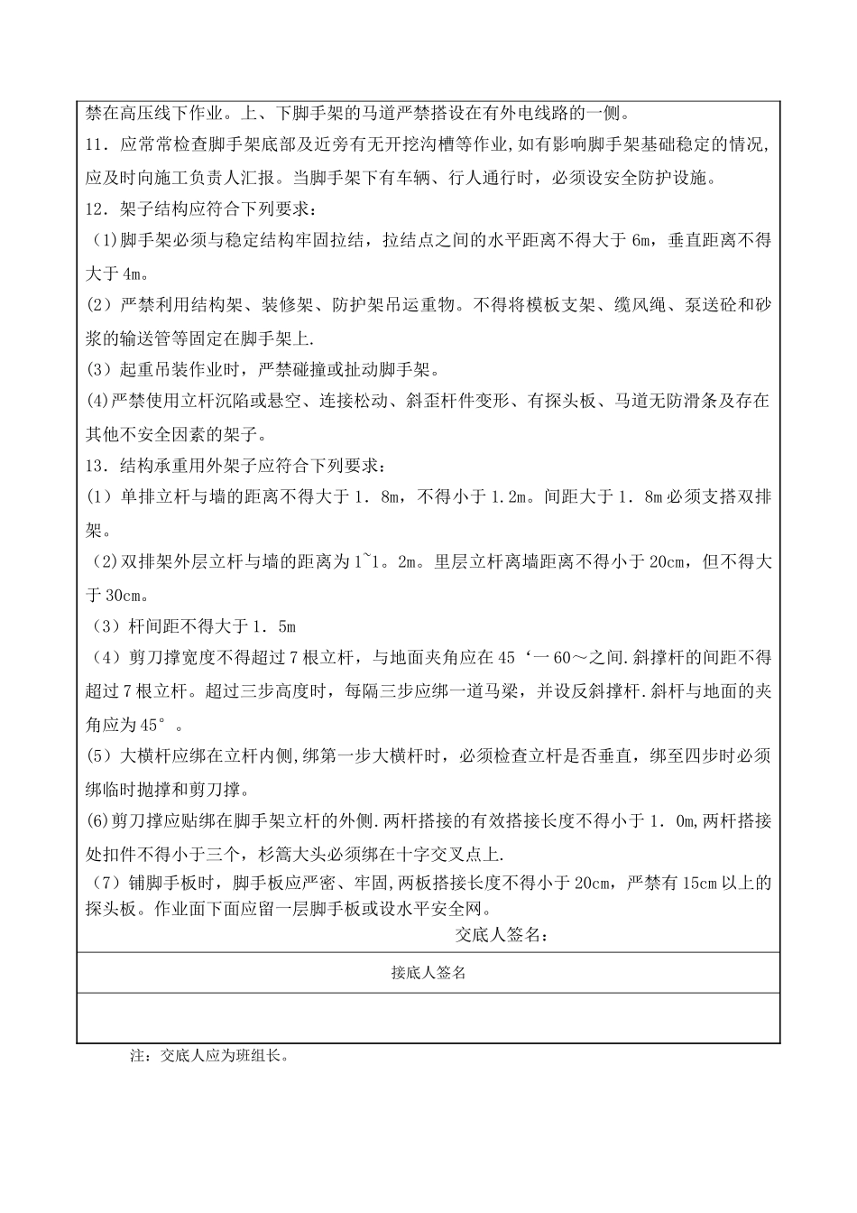 班组安全技术交底表_第3页