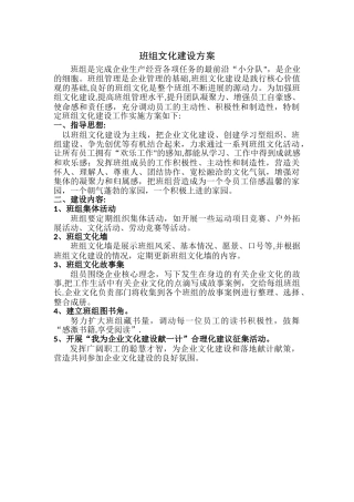 班组文化建设方案23021