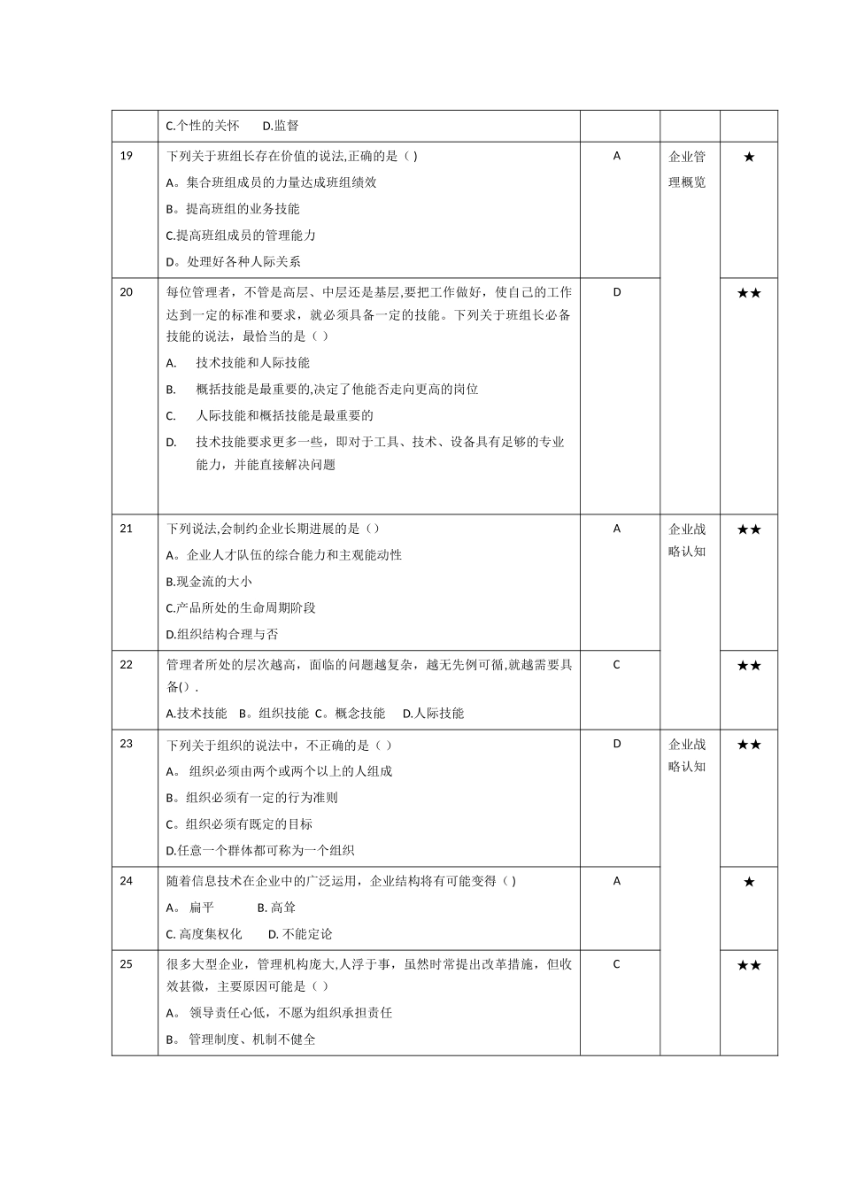班组管理单选试题_第3页