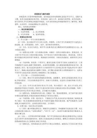 班规的制定和操作流程