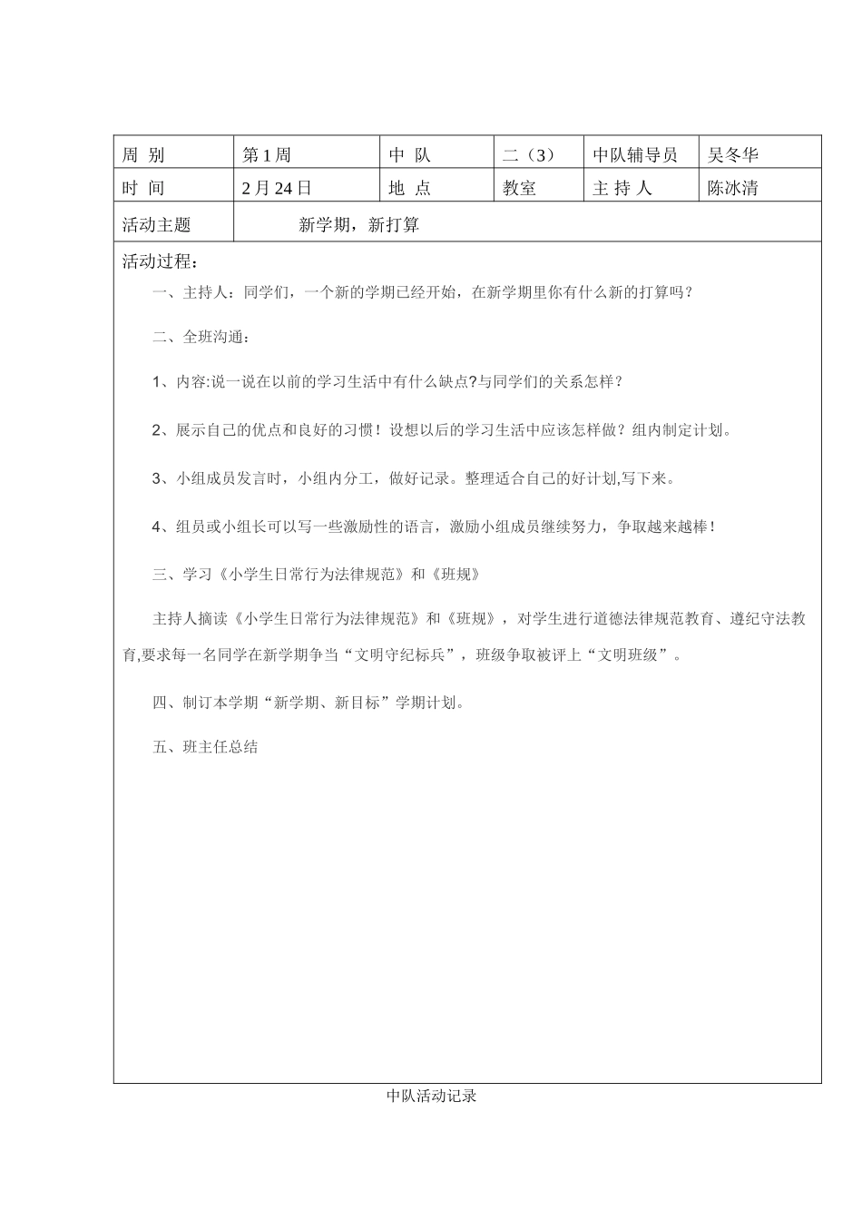 班队活动记录表_第2页