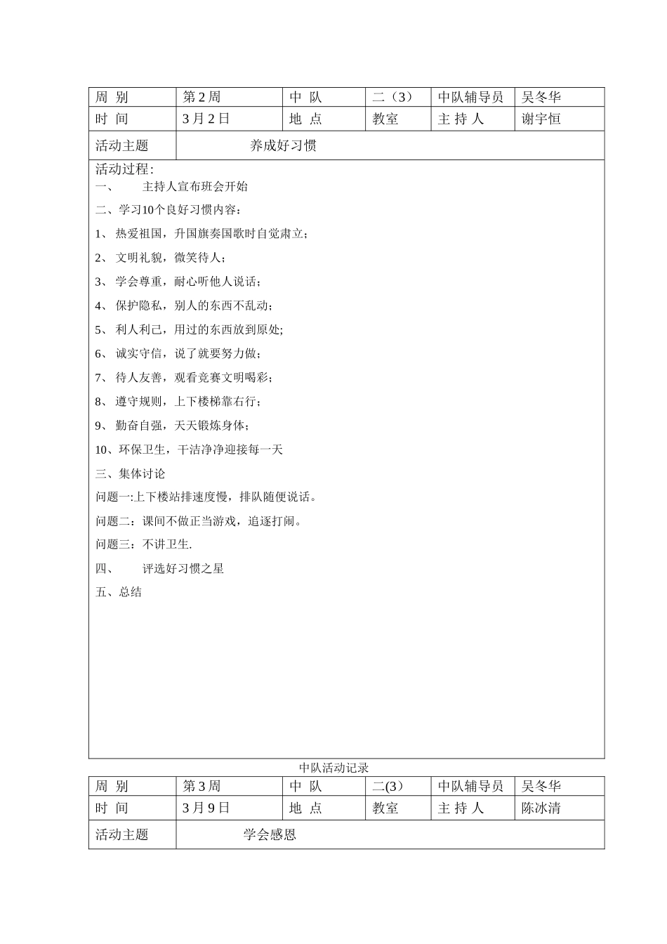 班队活动记录表_第3页