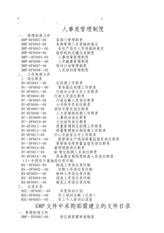 理制度人事类管理制度