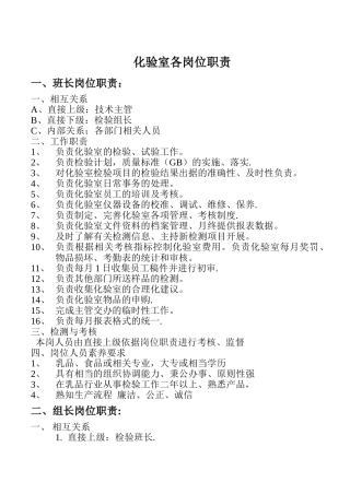 理化检验员岗位描述-
