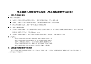 理想房地产公司高管绩效考核方案