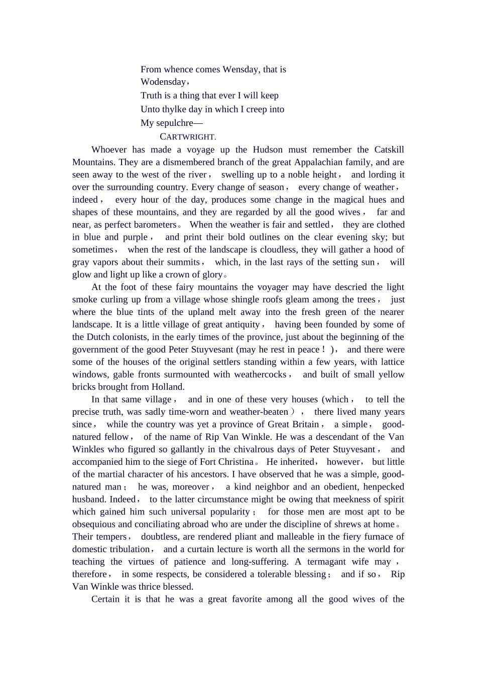 瑞普·凡·温克尔Rip-Van-Winkle中英文对照与summary_第2页