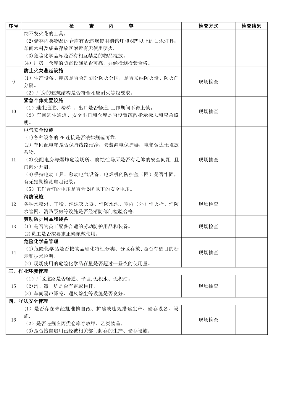 生产企业安全检查表_第3页