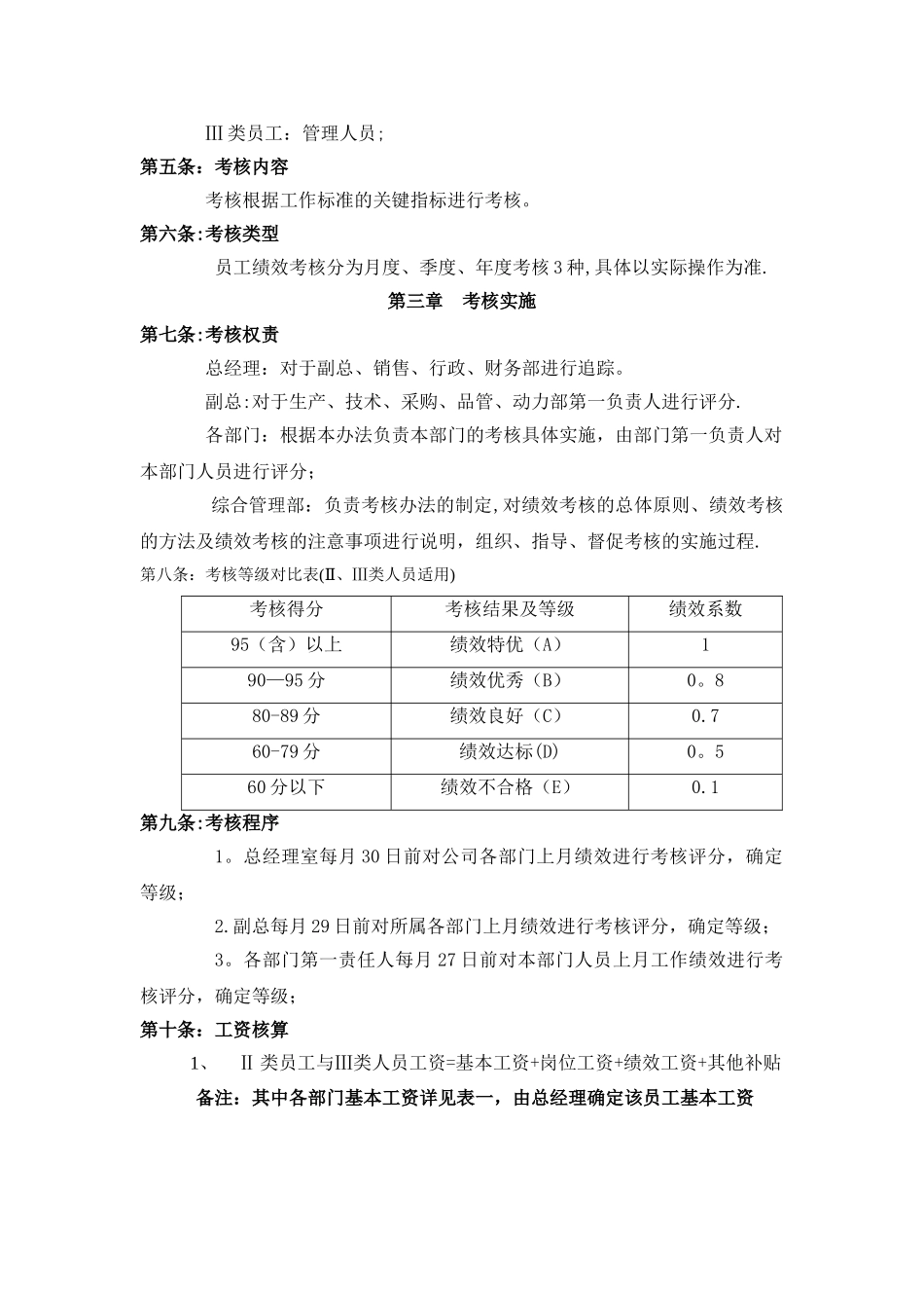 生产企业绩效考核管理办法_第2页