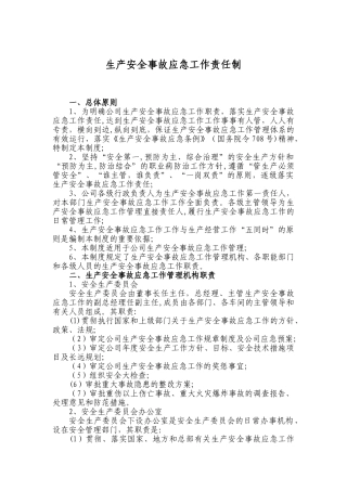 生产安全事故应急责任制