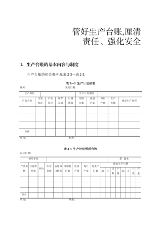 生产管理台账
