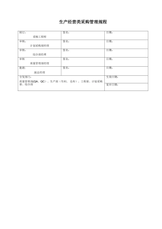 生产经营类采购管理规程