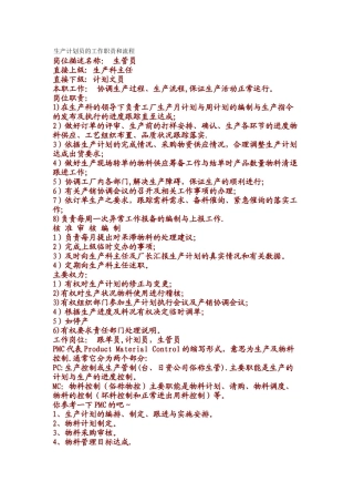 生产计划员的工作职责和流程