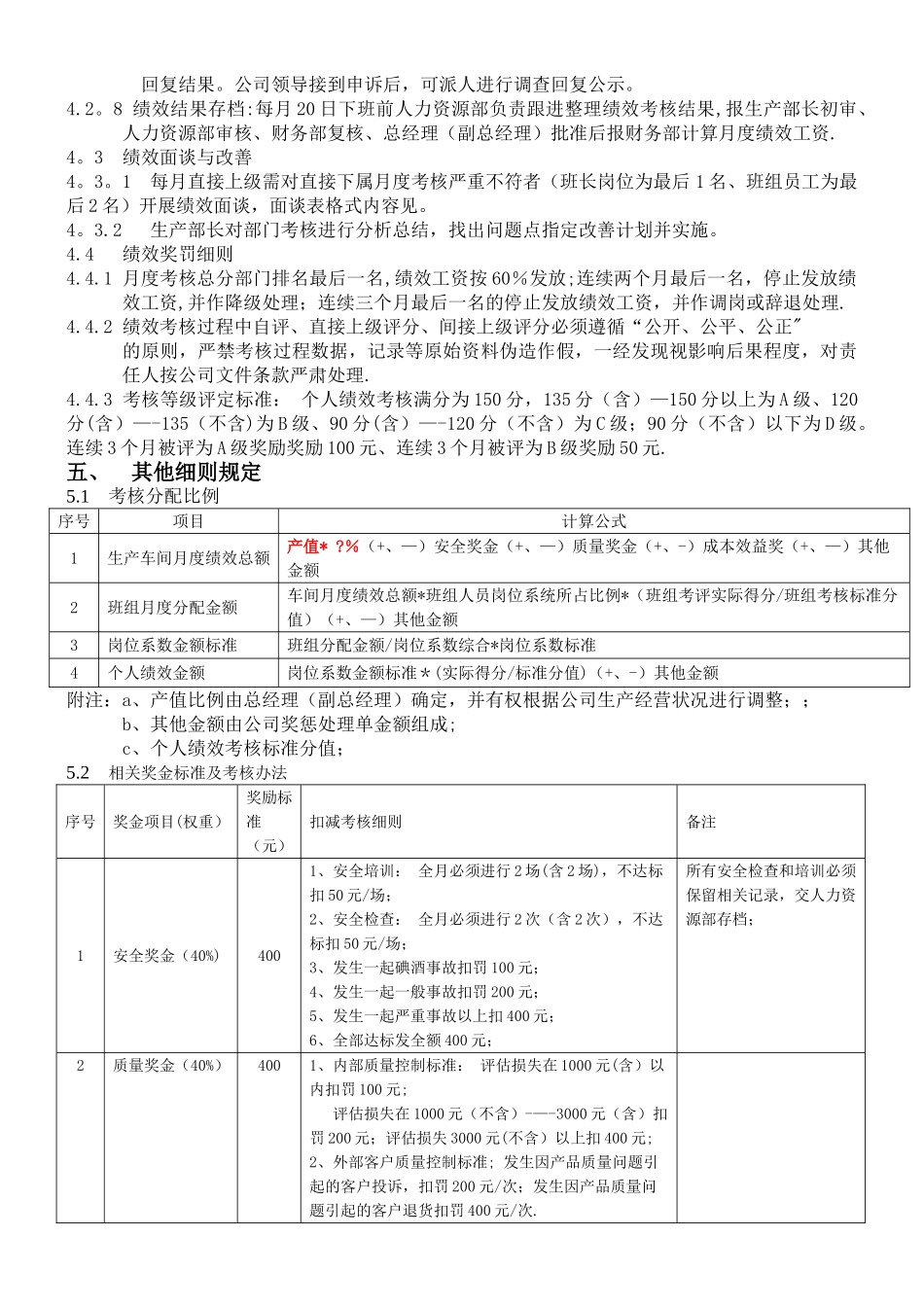 生产车间员工考核规定_第3页