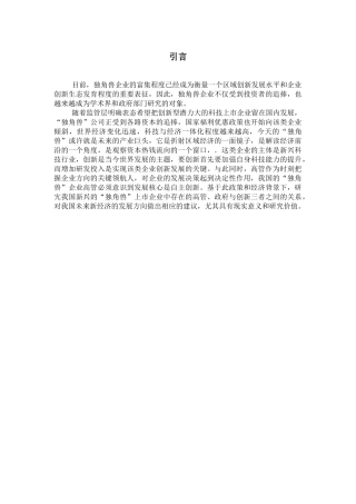 独角兽企业发展分析研究  工商管理专业