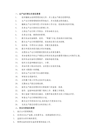 生产运行部岗位职责