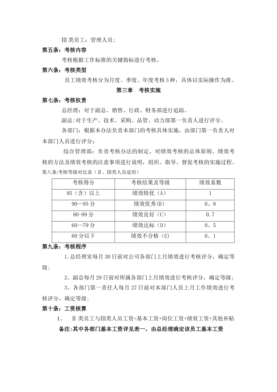生产部绩效考核管理办法_第2页
