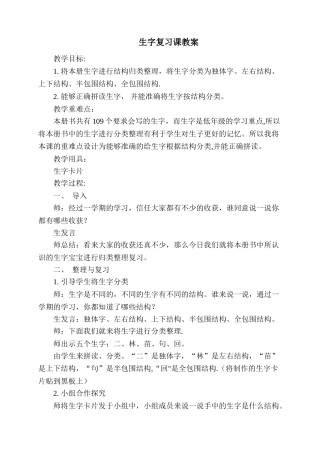 生字复习课教案