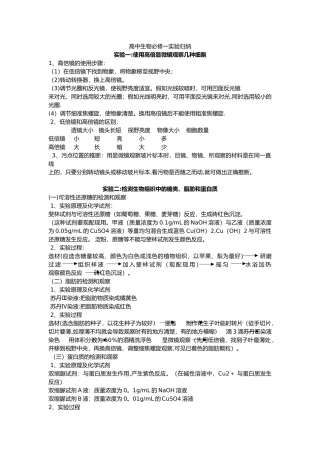 生物必修一实验总结
