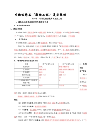 生物选修三复习提纲