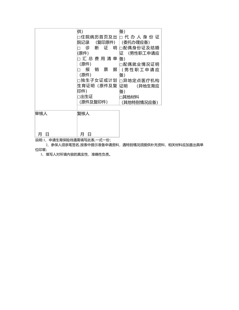 生育险申请表_第3页