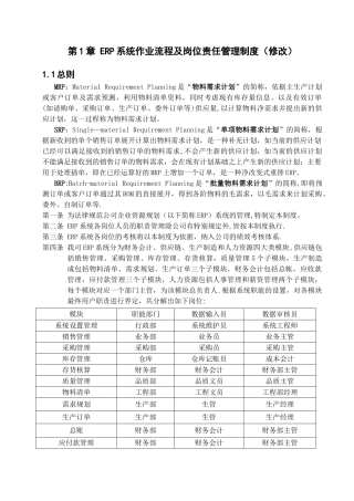 用友ERP系统岗位责任制度h操作指南