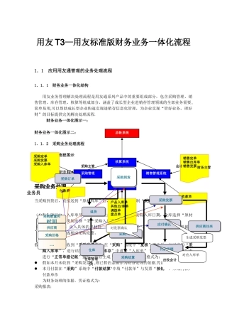 用友T3-财务业务一体化流程