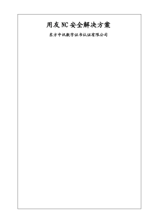 用友NC安全解决方案
