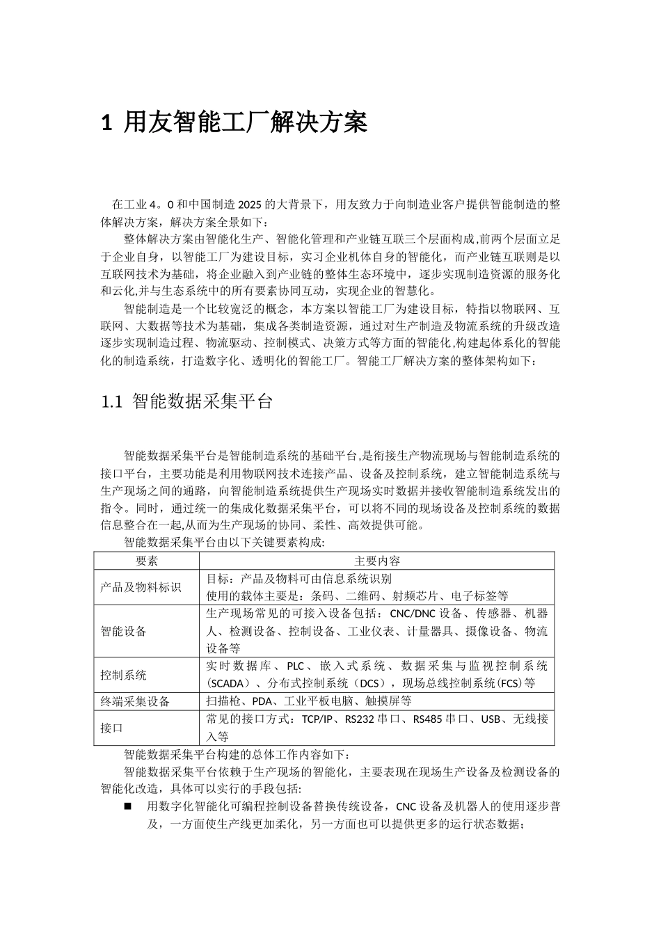用友智能工厂解决方案_第1页