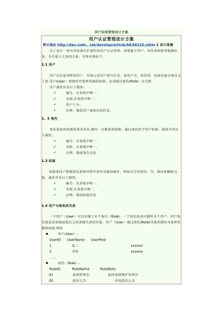 用户权限管理设计方案