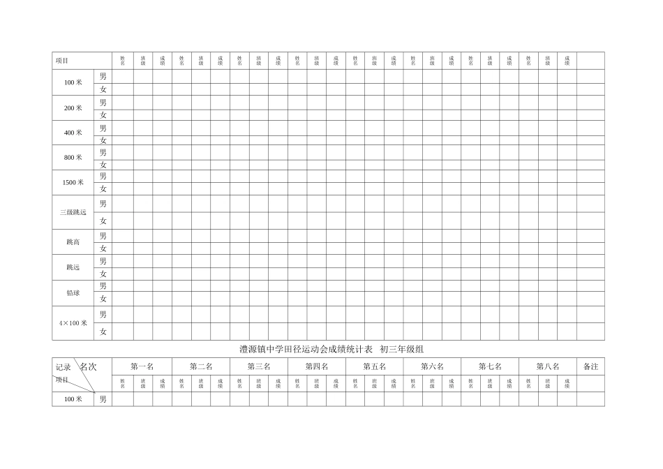 田径运动会成绩统计表_第2页