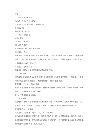 甲烷安全技术说明书