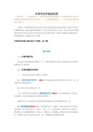 申请劳动仲裁流程图