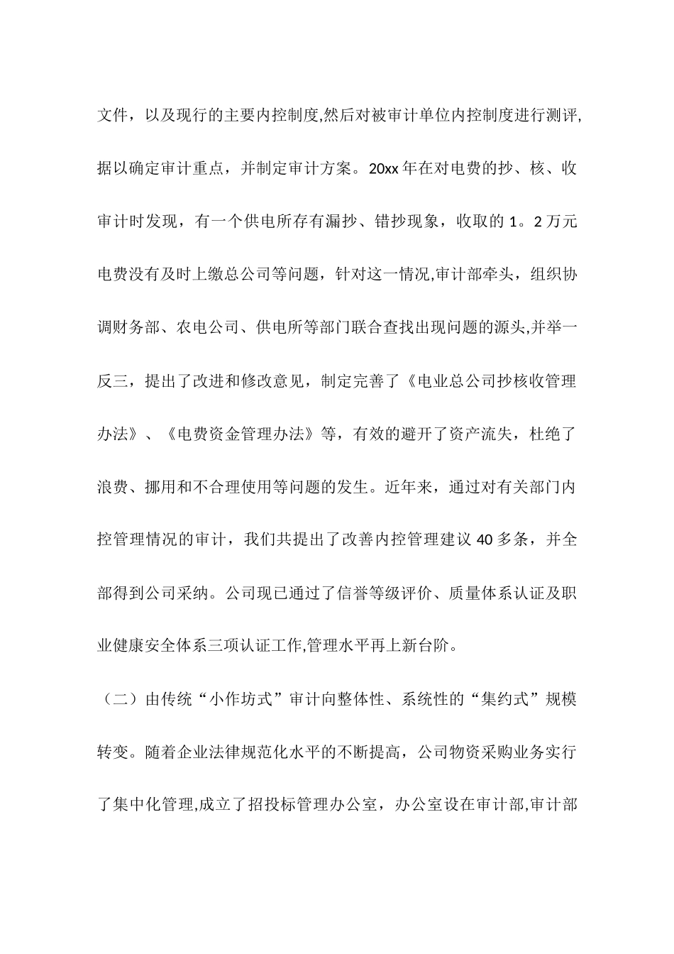 电业总公司审计转型经验交流材料_第2页