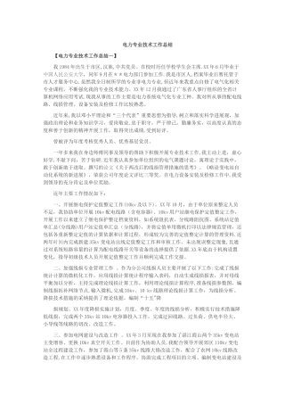 电力专业技术工作总结4