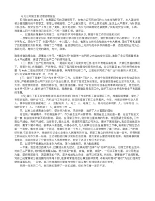 电力公司安全副经理述职报告