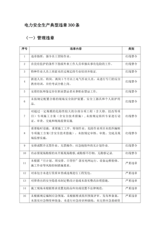 电力安全生产典型违章300条