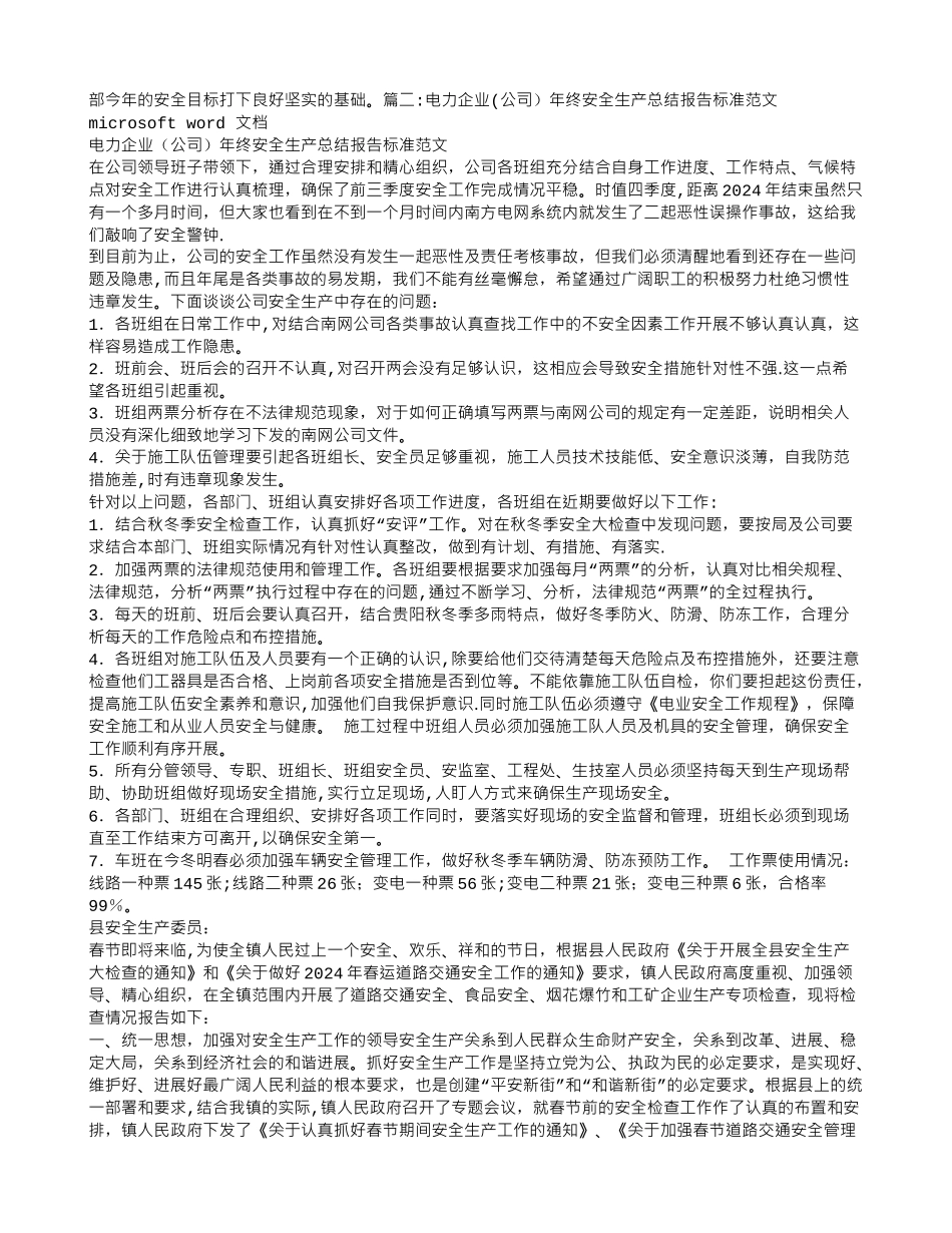 电力安全生产大检查工作总结汇报_第2页